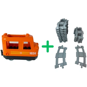 LEGO Duplo-Lokomotive (orange) + Pistes pas cher