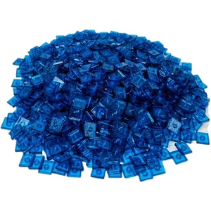 LEGO® 2x2 Carreaux Modifiés Jumper Plate Transparent Bleu Foncé - 8758... pas cher