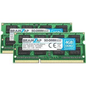 Comparateur de prix : BRAINZAP 8GB DDR3 RAM SO-DIMM PC3-8500S 2Rx8 1066 MHz 1.5V CL7 Mémoire...