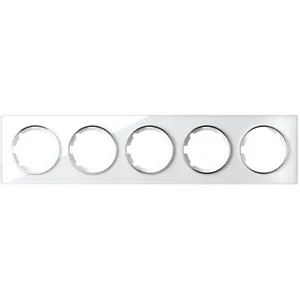 WARMON Plaque de finition Garda, en verre, horizontal, 5 postes - blanc pas cher