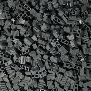 LEGO® 1x2 Briques striées Briques striées Gris foncé - 2877 NOUVEAU  Q...