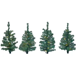 Comparateur de prix : Spetebo Piquet de jardin arbre lumineux 50 cm - lot de 4 / 40 led - Eclairage de jardin décoration Noël