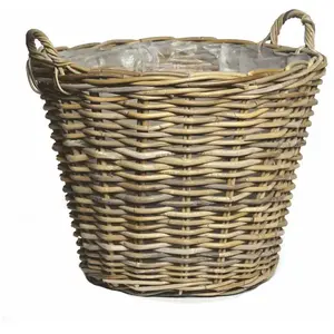Spetebo Anse panier à plantes en osier - naturel - Taille : 45 cm (xl) pas cher