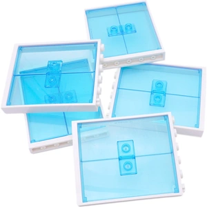 LEGO® 1x6x5 Portes avec cadre blanc et vantaux bleu transparent - NOUV...
