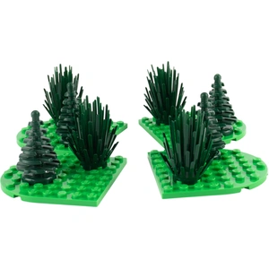 LEGO® MOC Set de 12 arbres et arbustes en vert foncé Pièces 12x pas cher