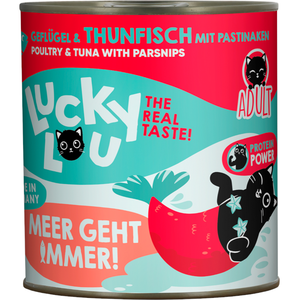 800g Adult volaille & thon Lucky Lou nourriture humide pour chat pas cher