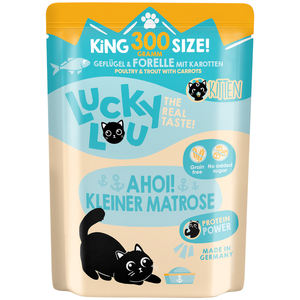 300g Adult volaille & truite Lucky Lou nourriture humide pour chats pas cher