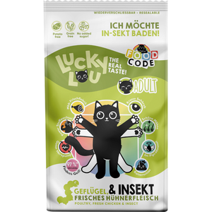 1,7kg Adult volaille & insectes Lucky Lou croquettes pour chat pas cher