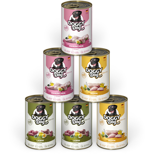 Soul Pet DOGGY Dog Paté Mix Sensitive, 6 x 400 g, Nourriture Humide pour Chien, dans Un Paquet d'essai, sans céréales, avec Huile de Saumon et Moule à lèvres Vertes, part...Vendu parzooplus