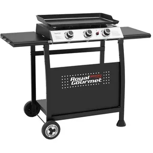 Comparateur de prix : ROYAL GOURMET Plancha Gaz sur Chariot - 3 Brûleurs Puissance 7.5kW - Plaque Amovible