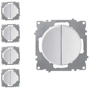 WARMON Interrupteur double, 1 voie (lot de 5) - blanc pas cher