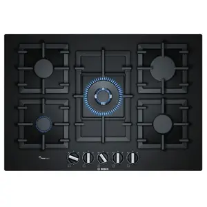 Table de cuisson au gaz BOSCH - Modèle 218533 - 5 éléments - Noir Verre pas cher