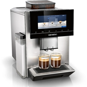 Comparateur de prix : Siemens EQ900 TQ905R03 Machine à café entièrement automatique avec moulin BaristaMode, eGrinder, système BeanIdent, écran iSelect 6,8", application Home Connect, acier inoxydable