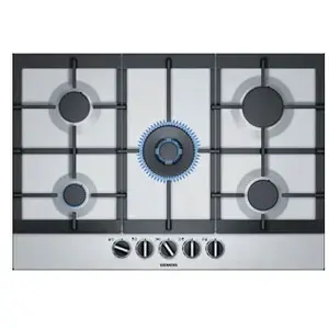Siemens - table de cuisson à gaz 75cm 5 feux inox ec7a5rb90 - iq500 ec7a5rb90 pas cher