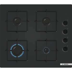 Comparateur de prix : 9 bosch Série 2 Table gaz 60 cm Verre trempé, Noir POP6B6K30