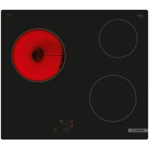 Table de cuisson vitrocéramique 60cm 3 feux 5400w noir Bosch PKM61RAA8F pas cher