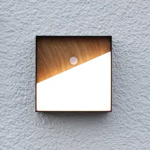 Eco-Light Applique murale LED rechargeable Meg, couleur bois, 15 x 15 ... pas cher