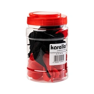 Comparateur de prix : Ailettes de fléchettes KARELLA - 50 pièces - Noir, rouge - Intérieur