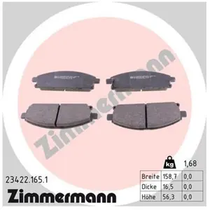 ZIMMERMANN FORMULA Z Kit de plaquettes de frein, frein à disque 23422.165.1 pas cher