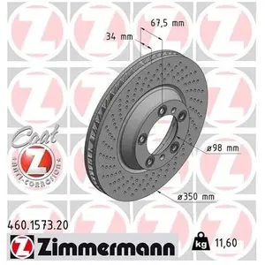 Disque de frein COAT Z 460.1573.20 Zimmermann 460.1573.20 pas cher