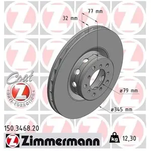 OTTO ZIMMERMANN GMBH Disque de frein avant gauche pour BMW: M5 (Ref: 150.3468.20)