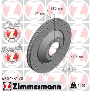 Comparateur de prix : Disque de frein FORMULA Z DISQUE DE FREIN 460.1551.70 Zimmermann 460.1551.70