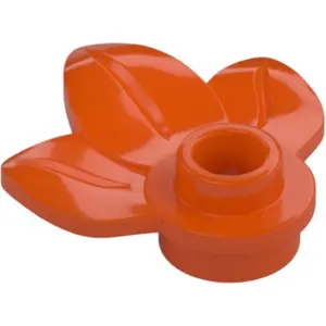 LEGO : 500x élément végétal avec 3 feuilles, ?rouge-orange pas cher