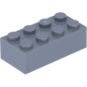 100 x briques LEGO 2 x 4, gris foncé