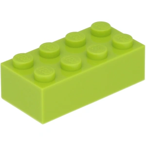 100 x briques LEGO 2 x 4, vert lime