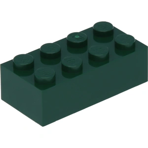 100 x briques LEGO 2 x 4, vert foncé