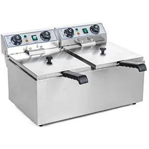 Comparateur de prix : Friteuse professionnelle double avec minuterie 60min max. 2 x 13L 2 x ...