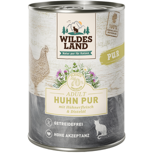 Wildes Land Adult 6 x 400 g pour chat - poulet PUR, huile de carthame pas cher