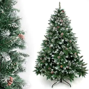 YORBAY Sapin de Noël avec pied 120 cm - Décoration de Noël - Pommes de... pas cher
