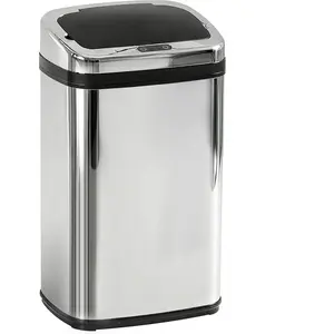 Homcom Poubelle à capteur Automatique en Acier Inoxydable, avec ou sans Seau intérieur, Ronde, carrée (30 l, carrée) pas cher