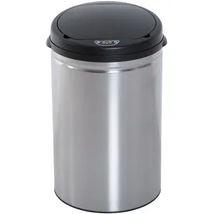 HOMCOM Poubelle Automatique à Capteur en Acier Inoxydable avec/sans Seau Intérieur rond 30 L pas cher