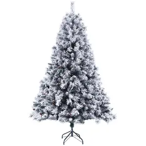 Sapin de Noël neige artificielle, pommes de pin, baies 210cm - Svita pas cher