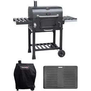 Ensemble de barbecue au charbon de bois TAINO HERO XL, housse, plaque ... pas cher