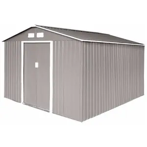 HATTORO S300 XXXL Abri de jardin en métal 277x319x192cm Gris clair pas cher