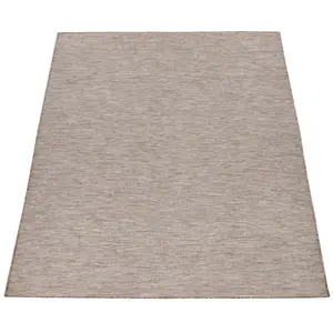 PACO HOME Intérieur & Extérieur Tissage À Plat Tapis Terrasses Tapis Avec Dégradé De Couleurs En Beige [80x150 cm]