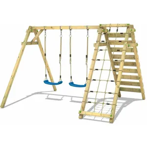 WICKEY Portique balançoire Aire de jeux Smart Cliff avec Portique bois...Vendu parcdiscount