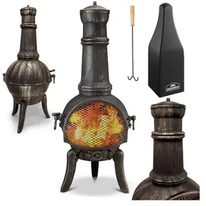 Deuba Cheminée en Fonte extérieur 112 cm feu extérieur mexicain poêle ...Vendu parkaufland