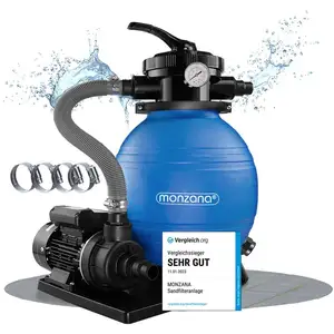 Comparateur de prix : monzana Pompe filtre à sable 10.200l/h 400W 2en1 raccord 32-38mm métal...