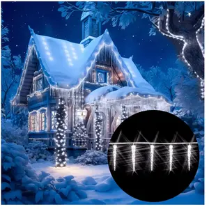 Comparateur de prix : Monzana Guirlande lumineuse 80 LED Noël Blanc Intérieur et extérieur stalactite ambiance