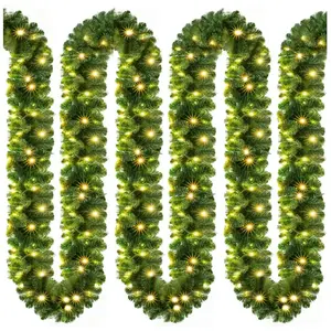 Deuba Casaria Guirlande de Noël lumineuse 5m 100 LED blanc chaud Sapin artificiel Décoration de noël intérieur extérieur