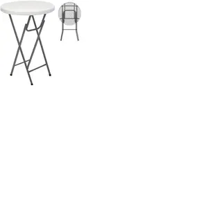 Table haute mange debout bar bistrot avec étagère blanc 110 cm 0902052