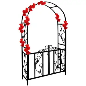 Comparateur de prix : Arcade de rosier - DEUBA - Support pour plantes avec porte - Métal pul...