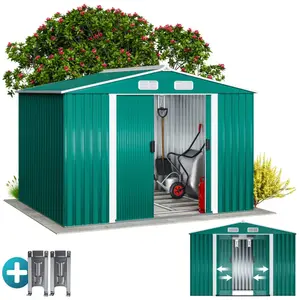 Deuba Abri de jardin en métal vert Cabane de jardin - Remise Rangement... pas cher