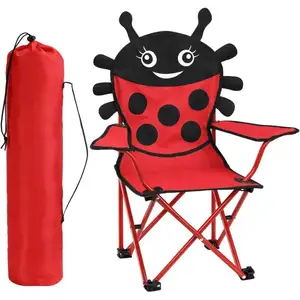 Deuba 2x Chaises pliables pour enfant motif coccinelle couleur rouge/noir Ja... pas cher