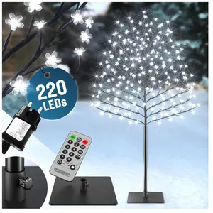 MONZANA® Arbre lumineux LED 220 cm Décoration lumineuse 220 LED blanc ... pas cher