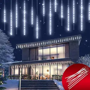 Comparateur de prix : monzana Guirlande lumineuse LED blanc 8,6 m 480 LED effet pluie de mét...